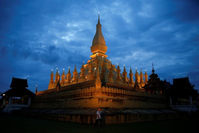 Lào: Tháp Pha That Luang ở thủ đô Viêng Chăn, Lào trước Hội nghị thượng đỉnh ASEAN ngày 5/9.