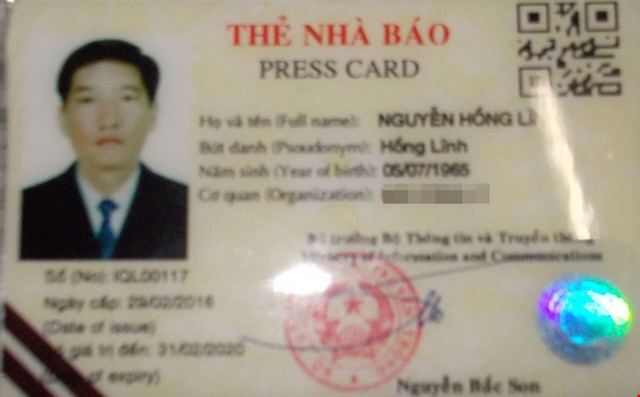 Phát hiện một nhà báo giả ở Đồng Nai - 1 Thẻ nhà báo nghi làm giả bị tạm giữ