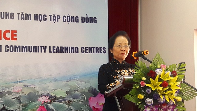 Chủ tịch Hội Khuyến học Nguyễn Thị Doan: Cần đẩy mạnh phát triển giáo dục bền vững tại các Trung tâm học tập cộng đồng - 2
GS.TS Nguyễn Thị Doan, Chủ tịch Hội Khuyến học Việt Nam phát biểu tại hội nghị