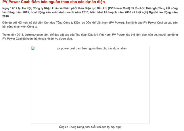 Thêm một "sếp" doanh nghiệp lớn ngành Công Thương đi nước ngoài mất hút - 1
Trên trang web của Pv Power, các ảnh liên quan đến ông Dũng bị biến mất một cách bất thường.