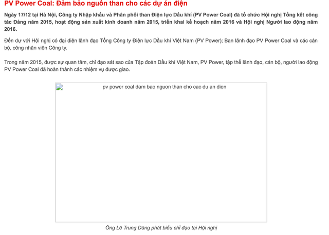 Lợi dụng việc nghỉ phép, "sếp" PV Power trốn ở lại Singapore - 1
Sau khi ông Dũng không còn ở trong nước, các hình ảnh của ông trên website của PV Power đột nhiên biến mất