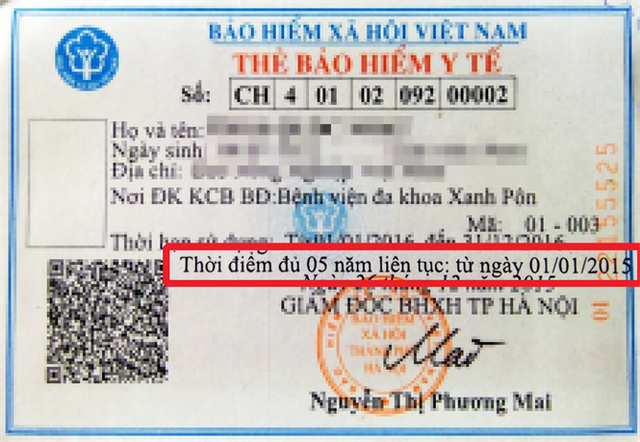 Kỳ 1 - Dòng chữ “Thời điểm đủ 5 năm …” trên thẻ BHYT có ý nghĩa gì? - 1 Kỳ 1 - Dòng chữ “Thời điểm đủ 5 năm …” trên thẻ BHYT có ý nghĩa gì? - 1
