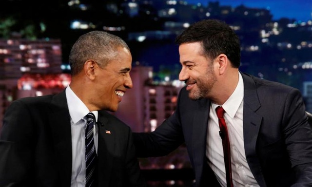 Tổng thống Obama: Tôi cười suốt khi xem ông Trump tranh luận - 1
Tổng thống Mỹ Barrack Obama châm biếm ứng viên Donald Trump trong chương trình truyền hình. (Ảnh: Reuters)