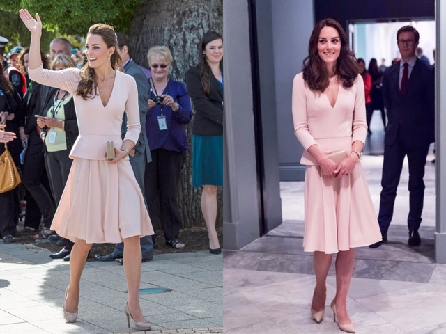 Kate mặc chiếc váy nữ tính này hai lần hồi năm 2014 và 2016.