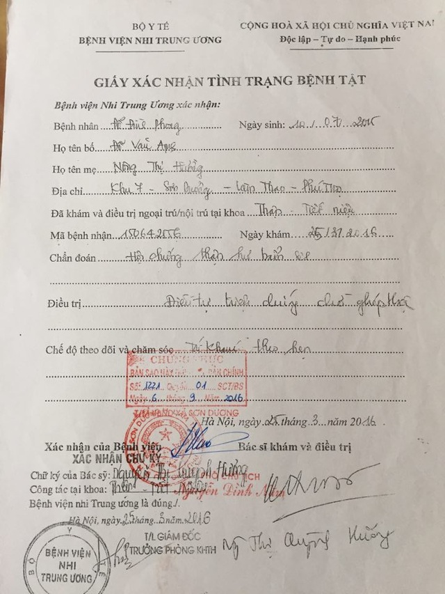 Xót xa bé 2 tuổi dân tộc Tày bụng to như cái trống vì hội chứng thận hư - 3 Phương pháp điều trị của Phong Điều trị triệu chứng, chờ ghép thận.