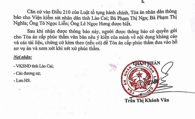 Người dân đồng loạt kháng cáo vụ Chủ tịch tỉnh Lào Cai bị khởi kiện ra tòa! - 2
Người dân đồng loạt kháng cáo vụ Chủ tịch tỉnh Lào Cai bị khởi kiện ra tòa!