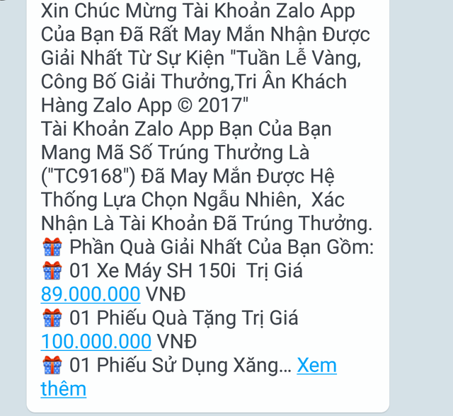 Dùng chiêu thông báo trúng thưởng SH, iPhone lừa đảo người tiêu dùng - 1 Nhiều người bị lừa đảo về việc trúng thưởng thông qua điện thoại, facebook.
