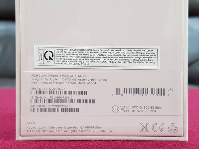 iPhone 8 Plus chính hãng ra mắt vẫn ế ẩm, hàng xách tay giảm mạnh - 2 Mã LL/A của iPhone 8 Plus