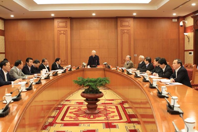 Tổng Bí thư: Xét xử vụ Trịnh Xuân Thanh trong tháng 1/2018 - 2
Quang cảnh cuộc họp do Tổng Bí thư Nguyễn Phú Trọng chủ trì ngày 25/11