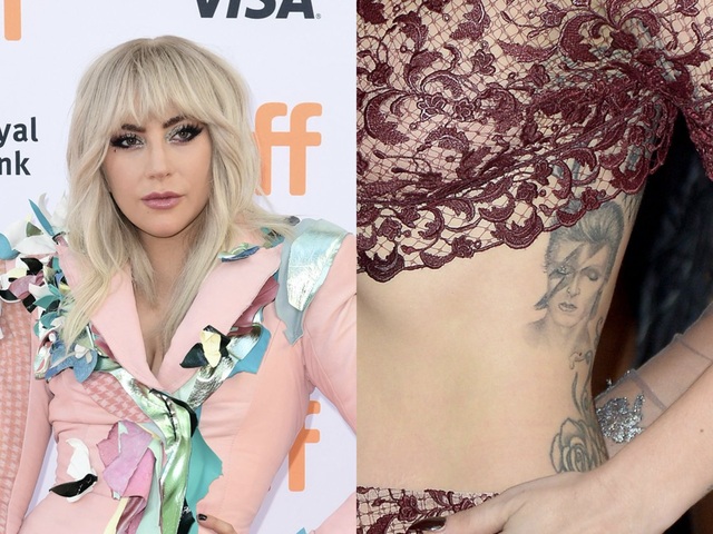 Nữ ca sĩ Lady Gaga cũng có rất nhiều hình xăm, trong đó có một hình xăm ở mạng sườn để nhớ đến danh ca huyền thoại David Bowie. Ngoài ra, cô còn xăm chữ “Joanne” trên cánh tay, hình móng vuốt trên lưng, hình kỳ lân trên chân…