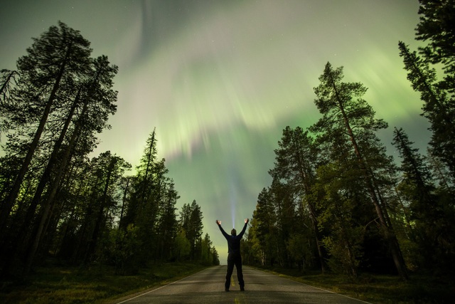 Bắc Cực Quang xuất hiện trên bầu trời vùng Lapland, Phần Lan. (Ảnh chụp ngày 8/9)