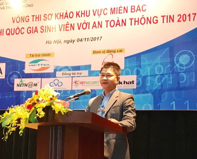 "Các cuộc thi về An toàn thông tin là động lực để mang lại sự an toàn cho cả cộng đồng, cho toàn xã hội" - 2 Ông Tô Hồng Nam, Phó cục trưởng Cục Giáo dục & Đào tạo