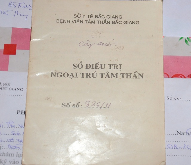 Đi phụ hồ, người phụ nữ nghèo nguy kịch vì gạch rơi trúng đầu - 3
Sổ bệnh tâm thần của chị Vững