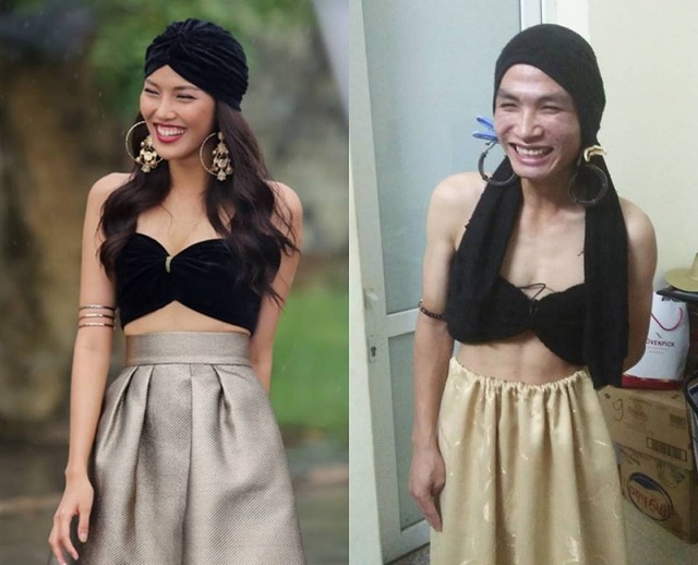Cười nghiêng ngả chàng trai cosplay "phiên bản lỗi" sao Việt, sao Hàn - 5 Lan Khuê