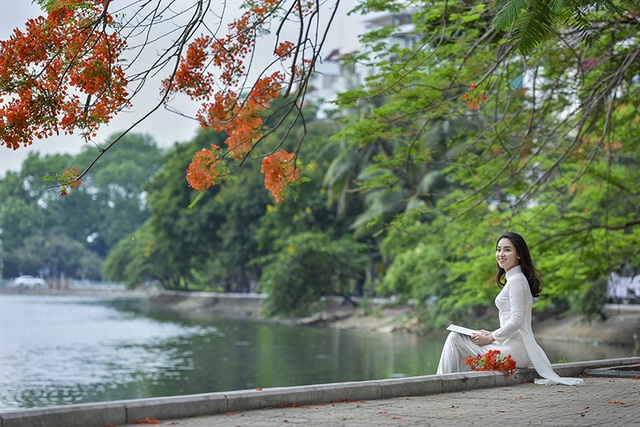 Nữ sinh tuổi 16 lãng mạn bên chùm hoa phượng đỏ - 12 Nữ sinh tuổi 16 lãng mạn bên chùm hoa phượng đỏ - 12