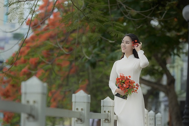 Nữ sinh tuổi 16 lãng mạn bên chùm hoa phượng đỏ - 14 Nữ sinh tuổi 16 lãng mạn bên chùm hoa phượng đỏ - 14