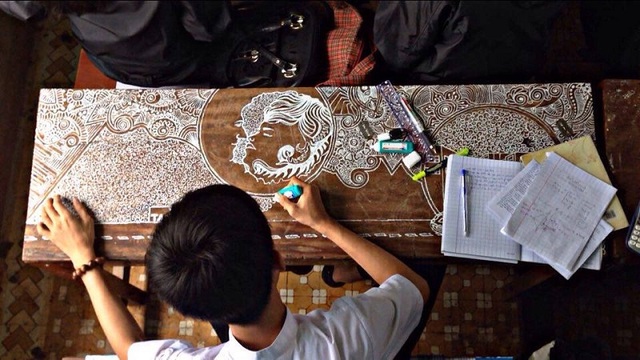 "Kiệt tác" vẽ có “một không hai” của nam sinh trường Duy Tân - 1
Tác phẩm của Văn Tấn được cộng đồng mạng khen ngợi