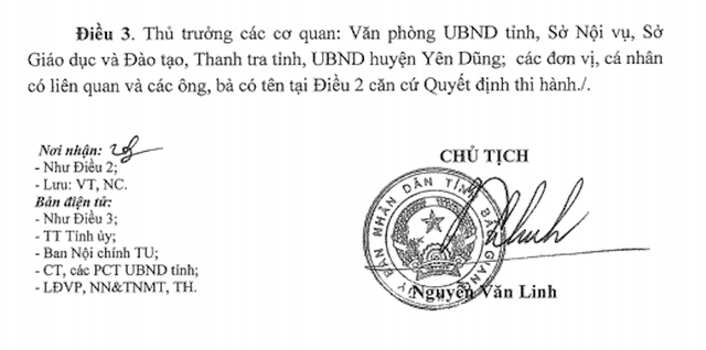 Chủ tịch tỉnh Bắc Giang chỉ đạo lập đoàn thanh tra việc điều động, bổ nhiệm công chức, viên chức - 2
Chủ tịch tỉnh Bắc Giang chỉ đạo lập đoàn thanh tra việc quản lý, sử dụng công chức, viên chức.