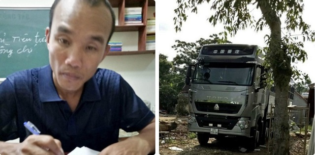 Dùng biển số xe giả, "đón lõng" hợp đồng chở hàng để chiếm đoạt - 1 Đối tượng Nguyễn Quang Phương cùng chiếc xe dùng để chiếm đoạt tài sản
