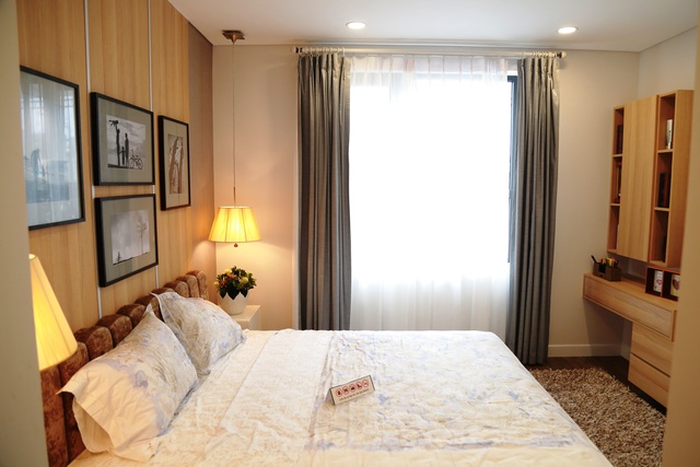 Khai trương căn hộ mẫu đang gây “sốt” tại phía Tây Hà Nội - 2
Phòng ngủ được tối đa hóa các góc để có ánh sáng tự nhiên.