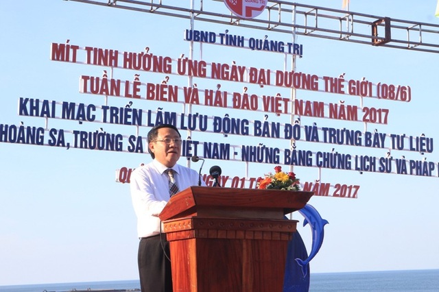 Triển lãm bản đồ và tư liệu “Hoàng Sa, Trường Sa của Việt Nam” - 2 Ông Hà Sỹ Đồng, Phó Chủ tịch UBND tỉnh Quảng Trị phát biểu khai mạc buổi triển lãm tư liệu Hoàng Sa, Trường Sa