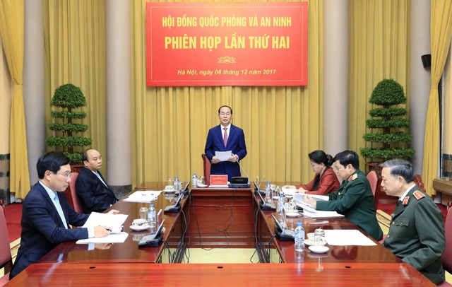 Chủ tịch nước chủ trì phiên họp thứ hai Hội đồng Quốc phòng và An ninh - 1
Chủ tịch nước Trần Đại Quang, Chủ tịch Hội đồng Quốc phòng và An ninh chủ trì Phiên họp thứ hai Hội đồng Quốc phòng và An ninh, nhiệm kỳ 2016-2021