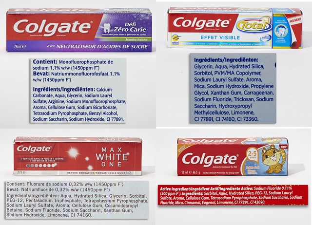 Pháp: Công bố 400 loại hóa mỹ phẩm có thành phần gây hại - 19
Các kem đánh răng Colgate chứa Sodium lauryl sulfate