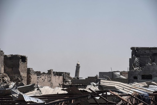 Đền thờ al-Nuri bị phá huỷ. (Ảnh: NYTimes)