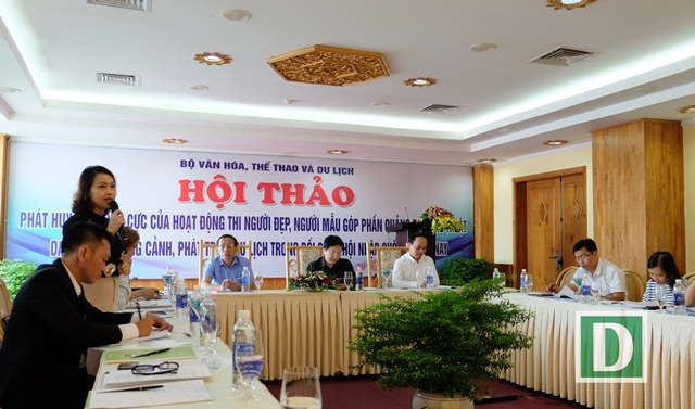 Nên mở rộng đối tượng được đi thi người đẹp quốc tế? - 1 Hội thảo Phát huy mặt tích cực của hoạt động thi người đẹp, người mẫu góp phần quảng bá nghệ thuật, danh lam thắng cảnh, phát triển du lịch trong bối cảnh hội nhập quốc tế diễn ra tại Đà Nẵng sáng 20/10.