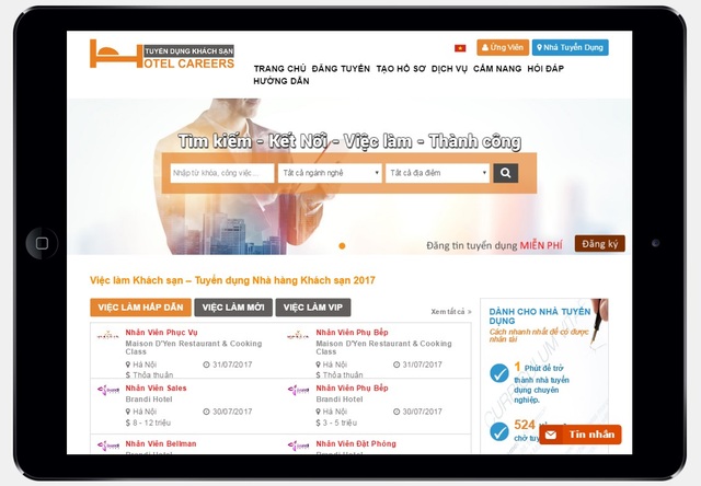 Thêm một website việc làm kết nối ứng viên với nhà tuyển dụng du lịch khách sạn - 1 Thêm một website việc làm kết nối ứng viên với nhà tuyển dụng du lịch khách sạn - 1