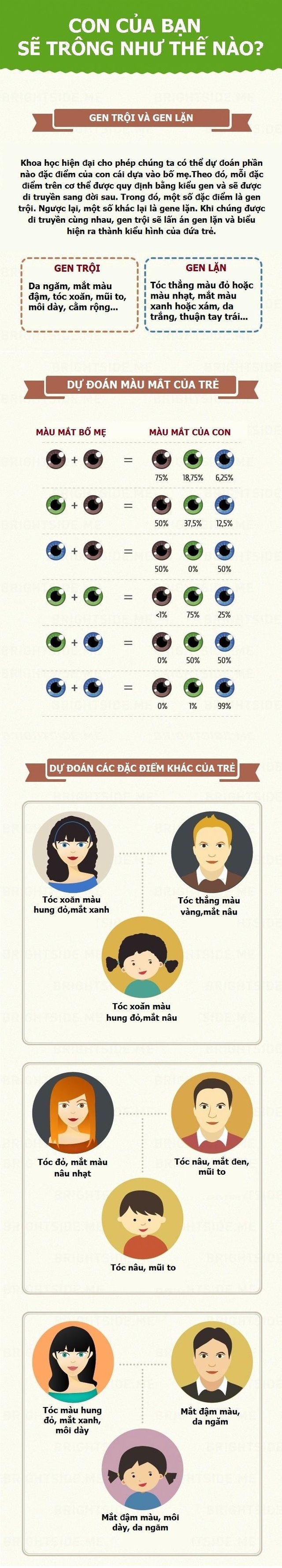 Cách dự đoán ngoại hình của con dựa vào các đặc điểm của bố mẹ - 1 Cách dự đoán ngoại hình của con dựa vào các đặc điểm của bố mẹ - 1