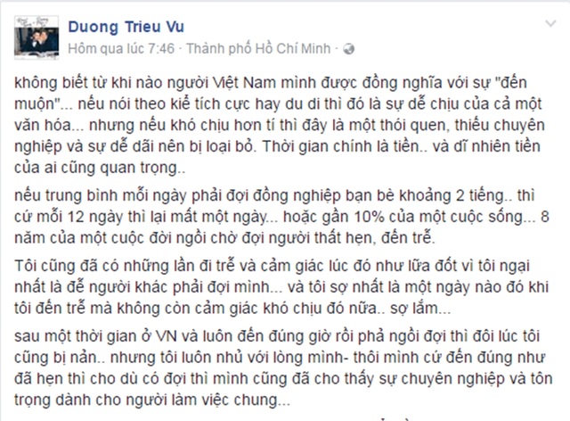 Dương Triệu Vũ đăng đàn về chuyện giờ cao su.