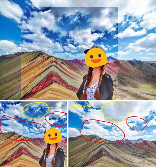 Ngôi sao Instagram bị phát hiện "chôm" ảnh đẹp người khác để nổi tiếng - 5 Trong một trong hai bức ảnh dưới, những đám mây có khoảng cách xa hơn trong bức ảnh gốc của chủ nhà