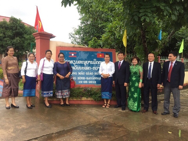 Lãnh đạo 4 tỉnh của Việt Nam sang Lào dự kỷ niệm 55 năm ngày thiết lập quan hệ ngoại giao - 5 Đây là công trình do tỉnh Quảng Bình hỗ trợ xây dựng với giá trị 10 tỷ đồng