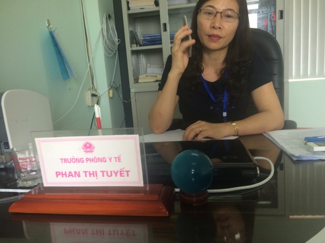 Vụ tử vong sau tiêm thuốc tại nhà Trạm trưởng Y tế: Không có giấy phép hoạt động! - 1 Bà Phan Thị Tuyết Trưởng phòng Y tế huyện Yên Thành phân trần: “việc sinh nghề tử nghiệp” là chuyện bình thường.