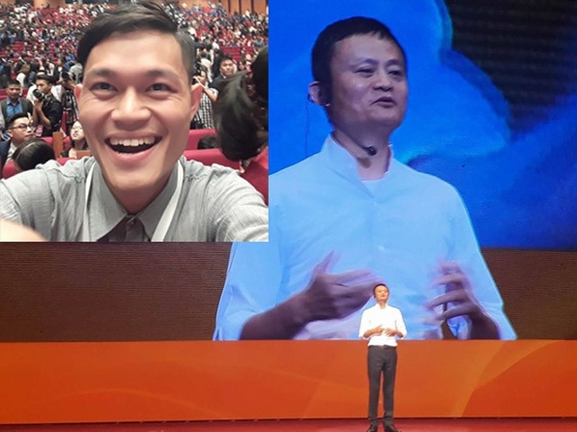 “Fan cuồng” vái lạy Jack Ma mang tỏi Lý Sơn và tinh bột nghệ tặng thần tượng - 4
Đức Minh rất phấn khích khi được tham gia buổi giao lưu cùng tỷ phú Jack Ma