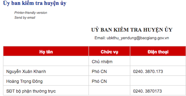 Chủ nhiệm Uỷ ban kiểm tra huyện uỷ duyệt chứng từ khống, chi khống tiền ngân sách - 3
Chức danh Chủ nhiệm UBKT huyện uỷ hiện chưa được cập nhật trên trang thông tin điện tử huyện Yên Dũng.