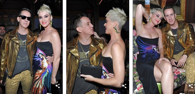 Katy Perry khoe ngực đầy với váy trễ nải - 3
Katy vui vẻ hội ngộ bạn bè trong buổi tiệc tối này