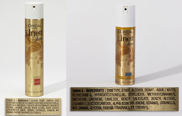 Pháp: Công bố 400 loại hóa mỹ phẩm có thành phần gây hại - 6
Keo xịt tóc L Oréal có Ethylhexyl và methoxycinnamate