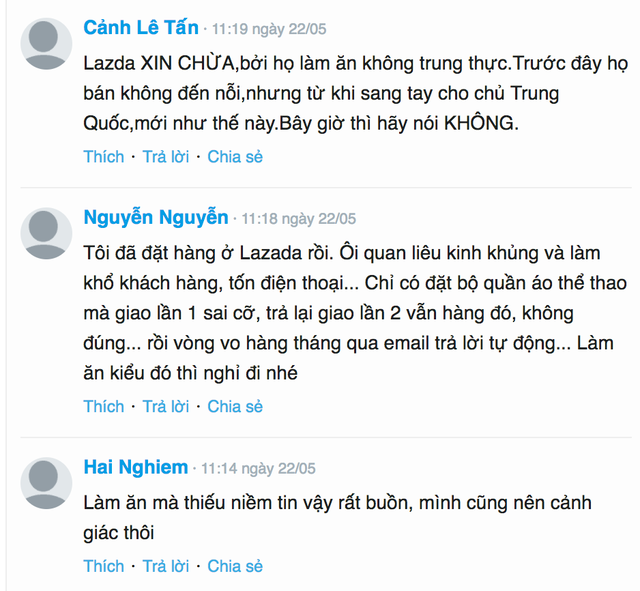 Lazada mất lòng tin người dùng Việt: Lỗi tại ai? - 1 Những bình luận của độc giả về việc mua phải hàng giả, hàng kém chất lượng trên Lazada