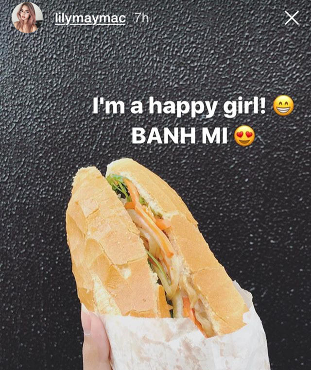 
Mới đây, trên Story của Instagram, Lily Maymac đăng tải hình ảnh chiếc bánh mì Việt kèm những biểu tượng thích thú. Chia sẻ của hot girl hiện đang sống ở Úc khiến các fan Việt “đứng ngồi không yên” vì phỏng đoán cô nàng đã ghé thăm đất nước chúng ta.
