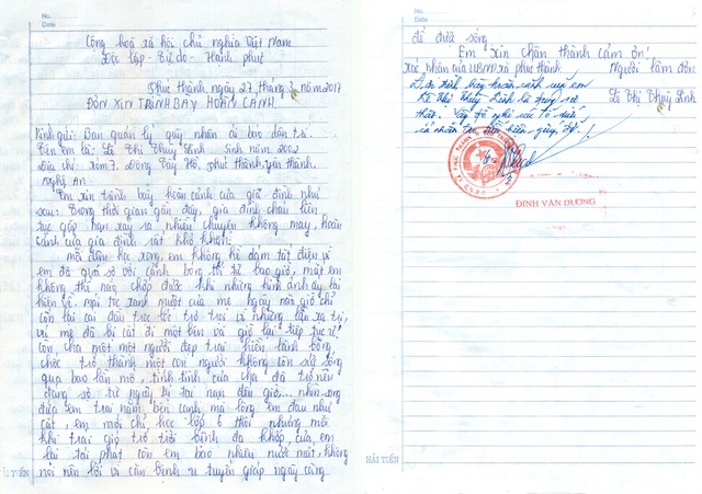 Nghẹn ngào bức thư khẩn cầu của nữ sinh lớp 9: "Có phép màu nào cứu gia đình em không?” - 5 Xác nhận của UBND xã Phúc Thành về hoàn cảnh của gia đình anh Lê Đình Trọng