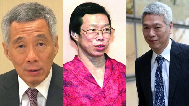 Từ trái qua phải: Thủ tướng Lý Hiển Long, bà Lý Vỹ Linh và ông Lý Hiển Dương (Ảnh: CNA)