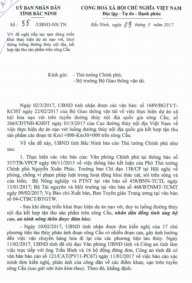 Chủ tịch tỉnh Bắc Ninh bị đe doạ, tàu cát tập kết ồ ạt “rút ruột” sông Cầu - 1 Chủ tịch tỉnh Bắc Ninh bị đe doạ, tàu cát tập kết ồ ạt “rút ruột” sông Cầu - 1