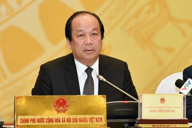 Công trình lấn vỉa hè, dù của ai cũng phải bị phá bỏ - 1
Bộ trưởng Mai Tiến Dũng - người phát ngôn Chính phủ chủ trì cuộc họp báo chiều tối ngày 3/4.