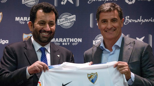 Gọi Barcelona là “cặn bã”, Malaga muốn Real Madrid vô địch La Liga - 1 Chủ tịch Malaga, Abdullah Al-Thani (trái) gọi Barcelona là cặn bã