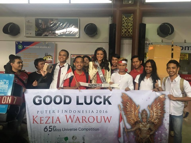 Người đẹp Hoa hậu hoàn vũ 2016 "đổ về" Philippines - 12
Fan chúc Hoa hậu Indonesia - Kezia Warouw tham dự cuộc thi Hoa hậu hoàn vũ 2016 gặp nhiều may mắn.