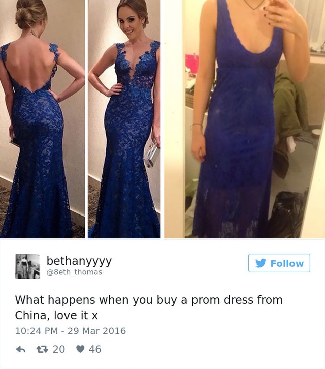 Thêm một người mua hàng than thở mua váy từ shop bán hàng qua mạng ở Trung Quốc