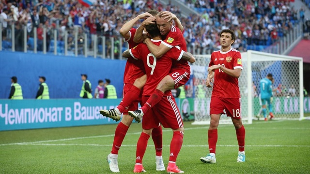 
Niềm vui chiến thắng của đội tuyển Nga
