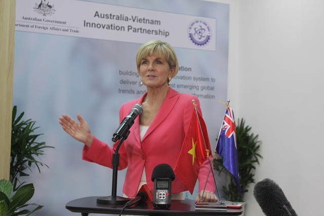 Việt Nam – Australia: Đổi mới sáng tạo là một trụ cột mới trong quan hệ đối tác chiến lược - 2
Bà Julia Bishop Bộ trưởng Bộ Ngoại giao và Thương mại Australia phát biểu tại lễ công bố Chương trình quan hệ đối tác về đổi mới sáng tạo Australia - Việt Nam.